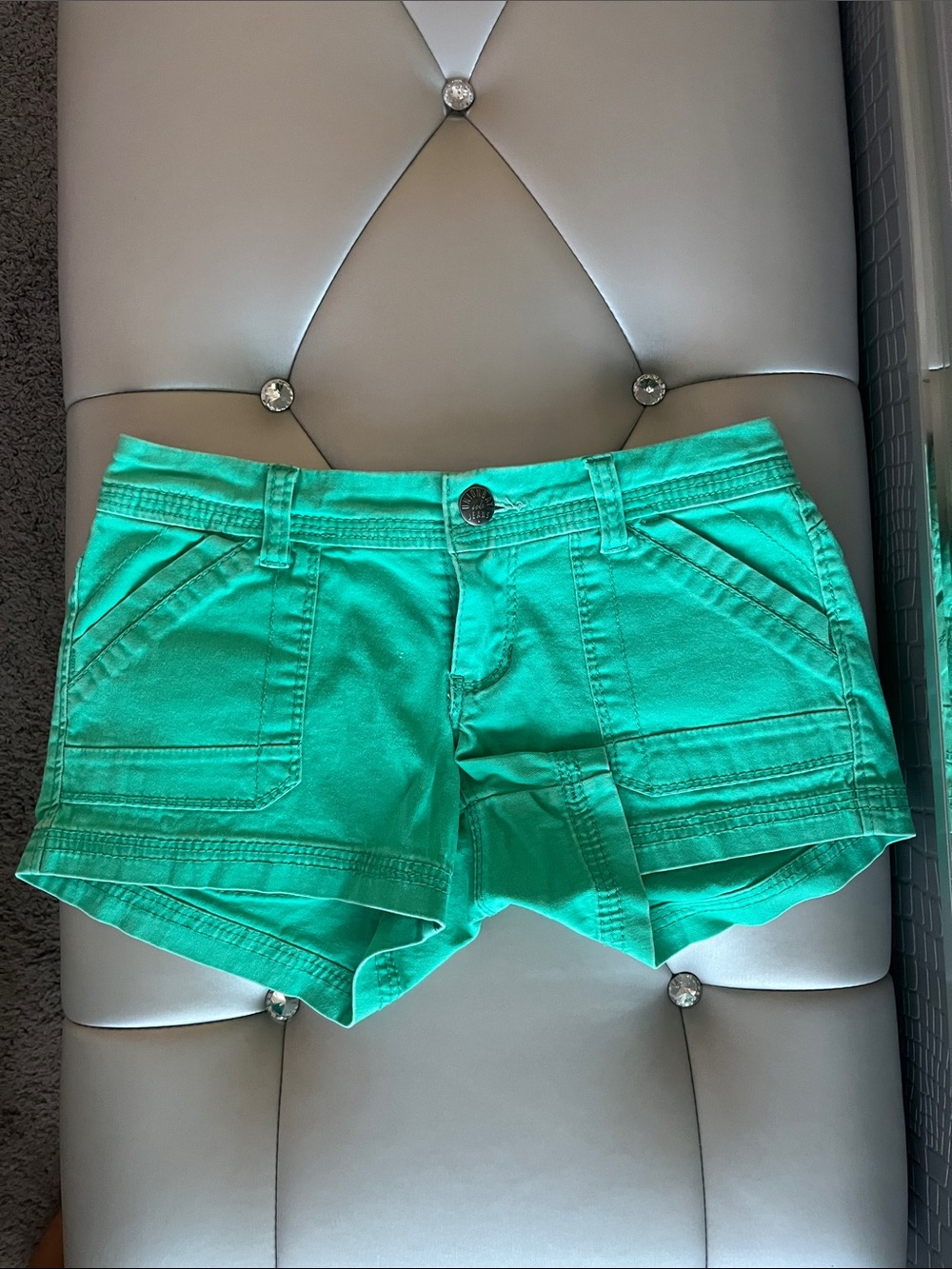 UNIONBAY Green Denim Shorts Junior Size 1